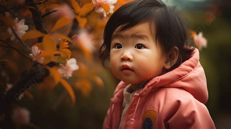 Small Girl With Pink Jacket And Pink Flowers Background, Child Toddler Cute, Hd Photography ...