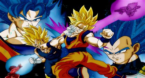 Blue Goku And Vegeta Wallpaper - Edward Elric Wallpapers