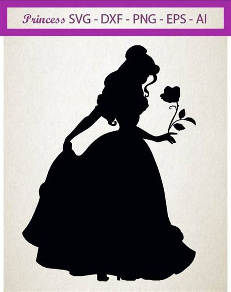 Belle Disney Princess Silhouette SVG