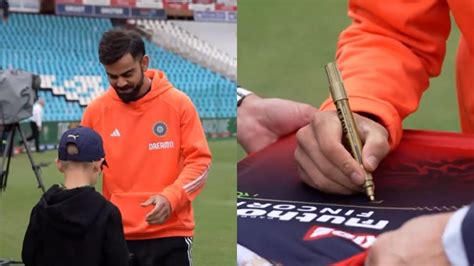 Virat Kohli Grants Young Fan's Wish With Autographed RCB Jersey Before IND Vs SA Test Match ...