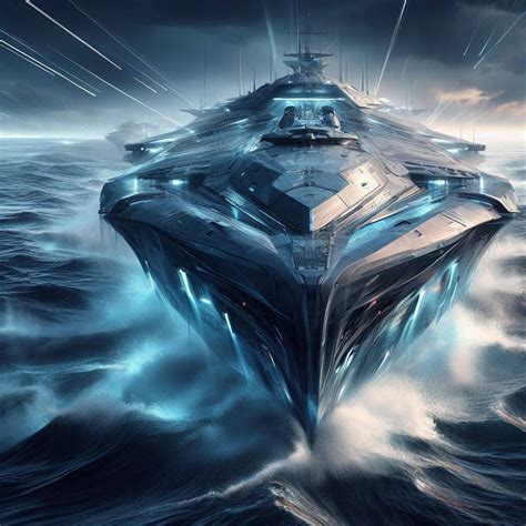 Concept of futuristic battleship by rankez on DeviantArt