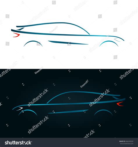 Concept Design Blue Car Silhouette Vector: เวกเตอร์สต็อก (ปลอดค่าลิขสิทธิ์) 666249529 | Shutterstock