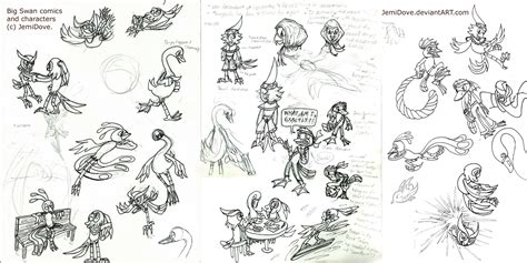 [OC] Big Swan doodle compilation 120315 by JemiDove on DeviantArt