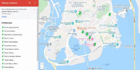 Macau Casino map - macau casino list