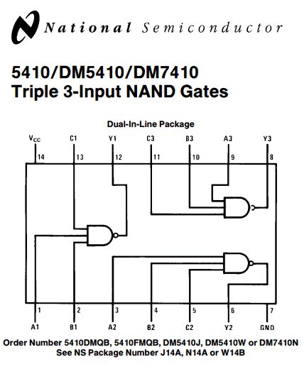 7410 - Triple 3-Input NAND Gates - National - DataSheetGo.com