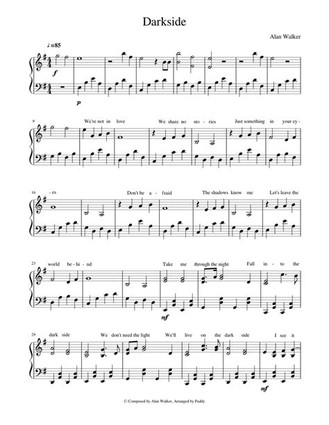 Alan Walker - Darkside (piano) Sheet music for Piano (Solo) | Musescore.com