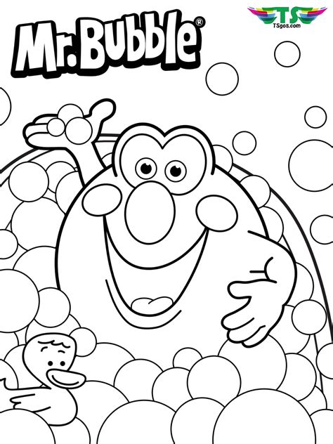 Mr bubble coloring page for toddlers - TSgos.com