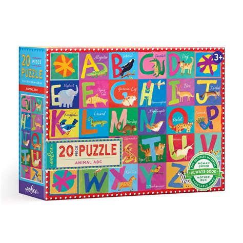 Animal ABC Alphabet 20 Piece Big Puzzle by eeBoo for Kids Ages 3+