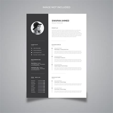 Premium Vector | Black resume