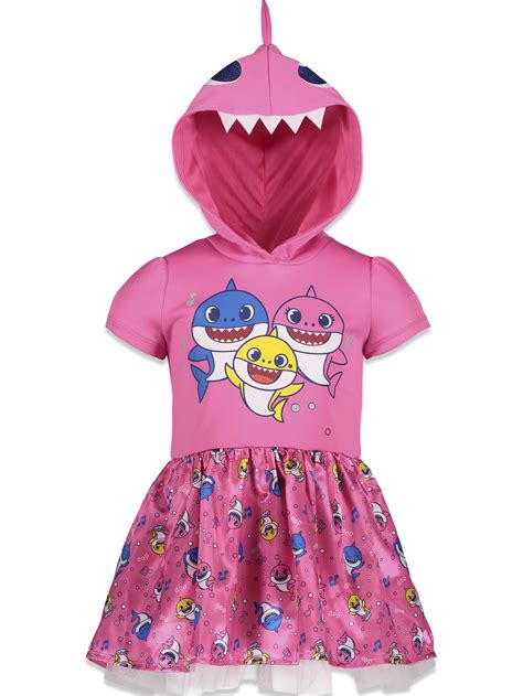 Pinkfong Baby Shark Baby Girls Hooded Costume Short Sleeve Dress 18-24 Months - Walmart.com