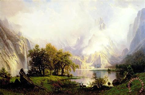 Albert Bierstadt Rocky Mountain Landscape painting - Rocky Mountain Landscape print for sale