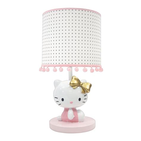 Hello Kitty Pink/White/Black Nursery Lamp with Shade & Bulb in 2020 | Hello kitty lamp, Hello ...