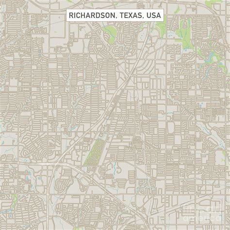 Richardson Texas US City Street Map Digital Art by Frank Ramspott - Pixels