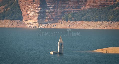 Swamp in Sau Reservoir, Catalonia, Spain Stock Image - Image of blue ...