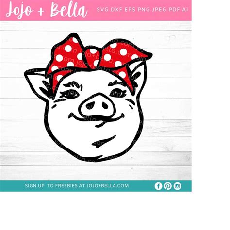 Pig SVG - farm animal svg, farmhouse svg, pig clipart, pig h - Inspire Uplift