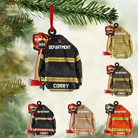 Amazon.com: Personalized Fireman Ornament, Firefighter Christmas ...