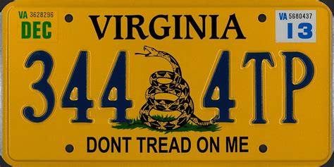 Don't Tread On Me Virginia license plate (passenger - fron… | Flickr