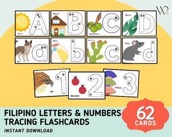 Filipino Alphabet & Numbers Tracing Flashcards - Filipino Flashcards