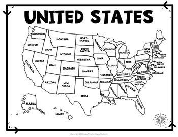 United States Map Quiz & Worksheet: USA Map Test w/ Practice Sheet (US ...