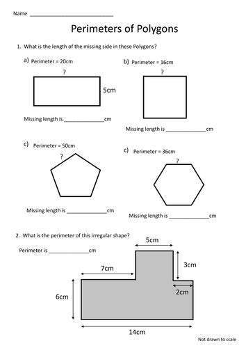 Perimeter With Missing Sides Worksheets