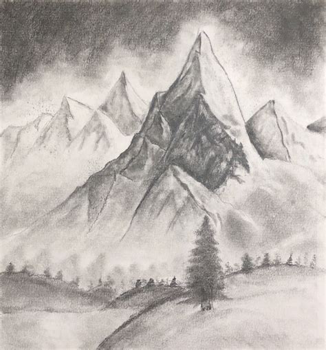 Mountains Sketch | Desenho de paisagem natural, Desenhos paisagens, Paisagem desenho