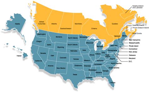 Map Of Us States And Canada - Black Sea Map