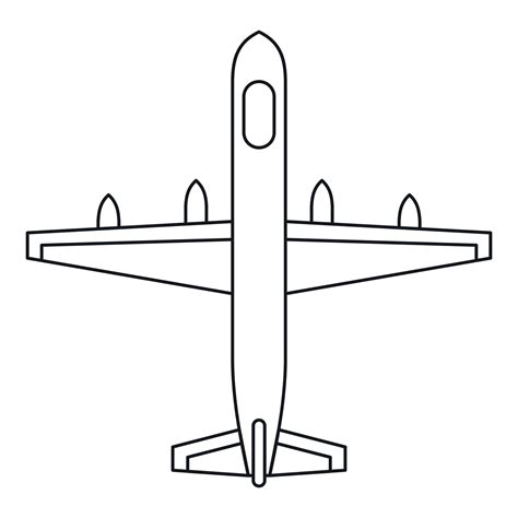 Plane icon, outline style 14647779 Vector Art at Vecteezy