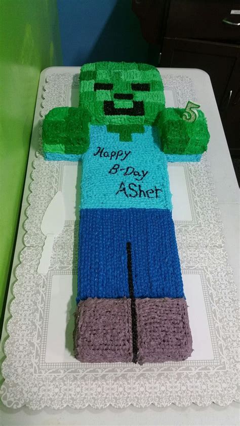 Minecraft zombie cake Free pattern and Tutorials #minecraft #Minecraftzombie #zombie | Minecraft ...