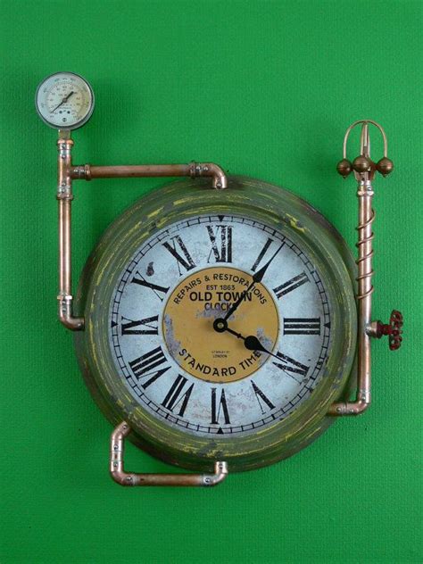 Steampunk Oval Wall Clock Gauges Copper Brass Art | Etsy | Clock, Wall clock, Brass art