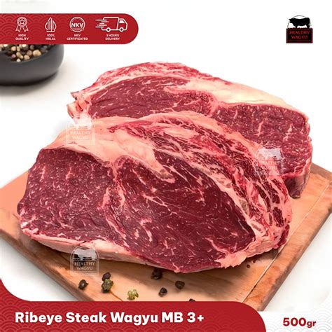 Ribeye Wagyu Beef Steak Mb 3+ 500gr - Healthy Wagyu