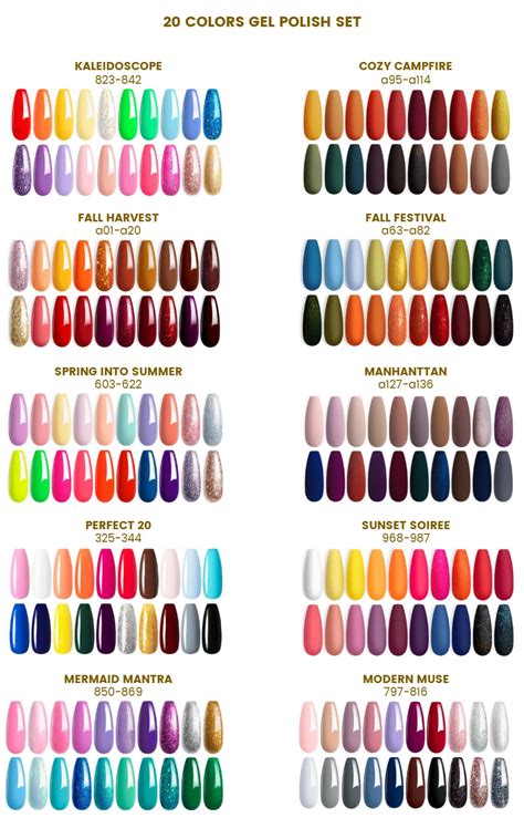 Color Chart for Gel Polish – Beetles UK | Gel nail polish colors, Dark gel nails, Gel nail colors