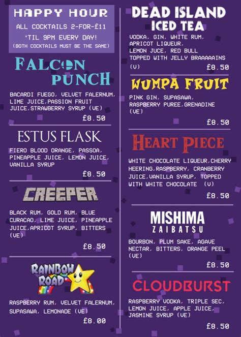 Leeds | Drink Menu | Pixel Bar