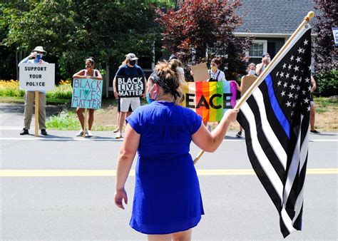 Thin Blue Line Flags Stir Controversy In Mass. Coastal Community : NPR