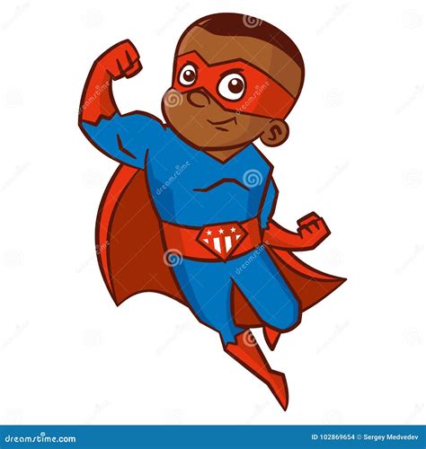 Superhero Boy Cartoon Character Stock Vector - Illustration of isolated, kids: 102869654