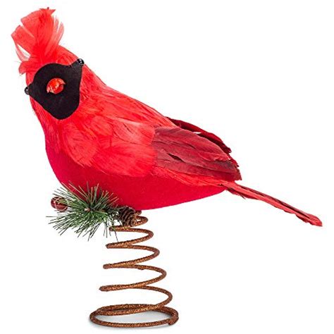 10" Feathered Cardinal Treetopper – Christmas In America