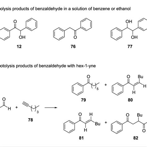 Scheme 21: Photolysis products of benzaldehyde (8) in different ...