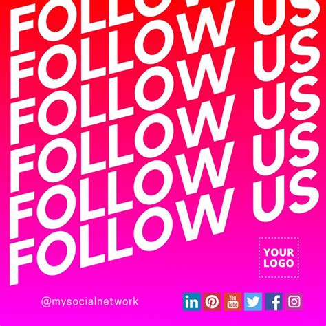 "Follow us" customizable banner | How to get followers, Social media template, Social media