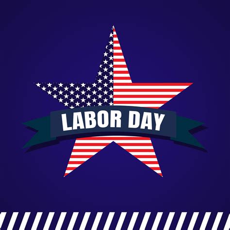 USA Labor Day greeting card with USA national flag colors background and handwritten text Happy ...