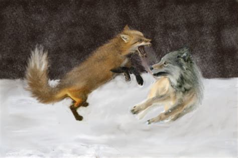 The Fox vs The Wolf: Round one by rko509 on DeviantArt