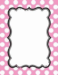 pink polka dot border | Pink polka dots background, Printable frames ...