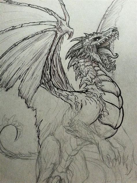 ghoul - draws | Cool dragon drawings, Dragon sketch, Dragon drawing