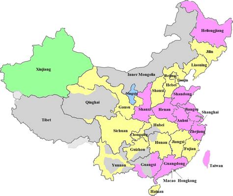 Ethnic Map Of China