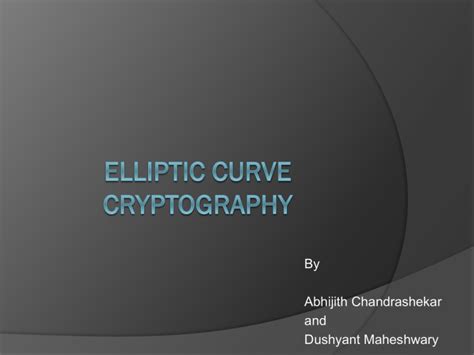 Elliptic curve cryptography