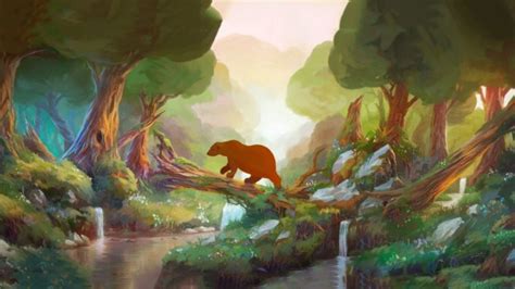 anime, Cartoon, Fantasy, Children, Kids, Art, Paintings, Animals, Bears, Nature, Trees, Forest ...