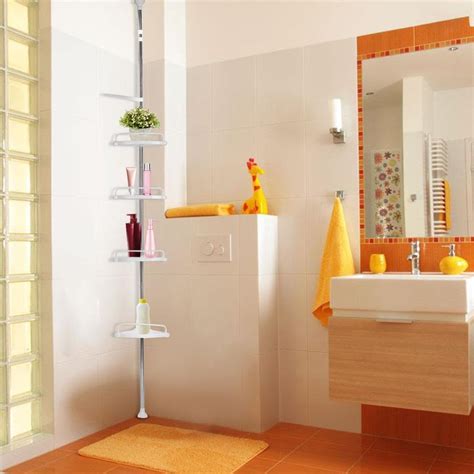 4-Tier Bathroom Corner Shelf,Adjustable Telescopic Shower Shelf Shower ...