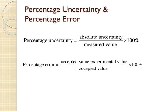 How To Calculate Percentage Uncertainty In Chemistry