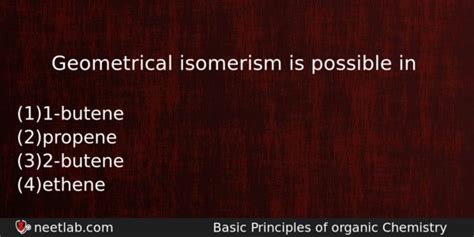 Geometrical isomerism is possible in - NEETLab