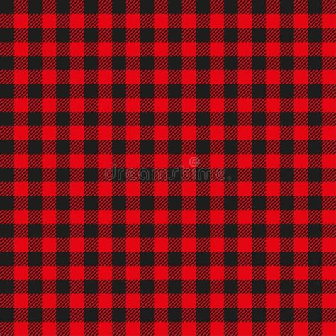 Seamless Red and Black Checkered Fabric Pattern Background Texture ...