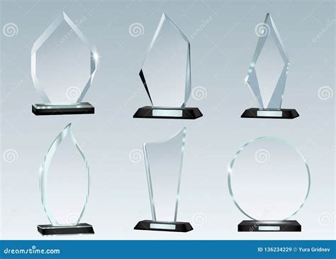 Glass Trophy Awards Template. Vector Prize Isolated on Transparent ...