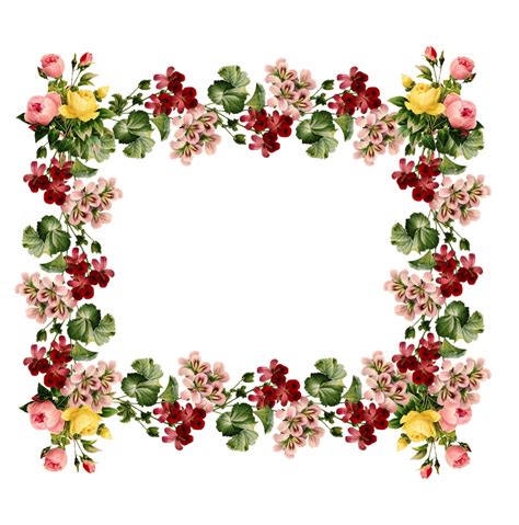 free faux vintage flower scrapbooking frame - Blumenrahmen png – freebie | Vintage flowers ...